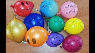 Делаю слайм с забавными воздушными шарами/Making Slime with Funny Balloons