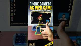 Phone Ko Webcam Banao: Free 4K Quality on PC! 📱💻 #Shorts