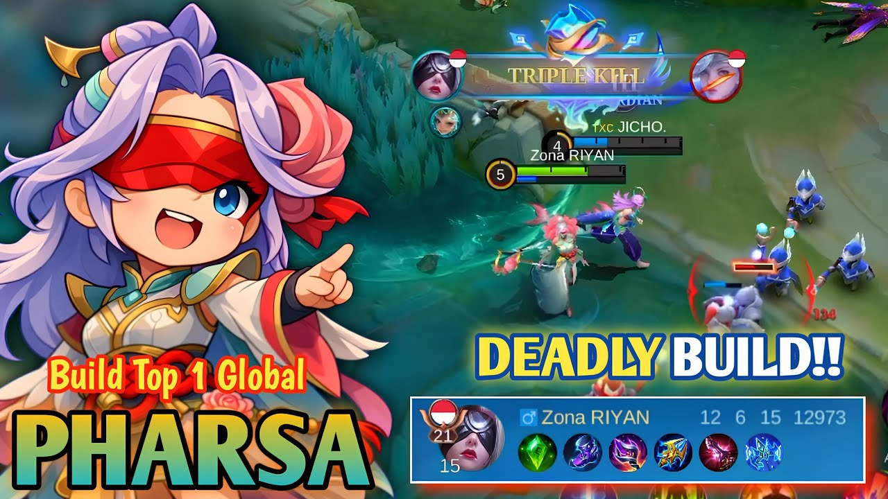 TRIPLE KILL!🔥 BEST BUILD 1 HIT SHOT FOR PHARSA 2026 | GAMEPLAY PHARSA - MLBB
