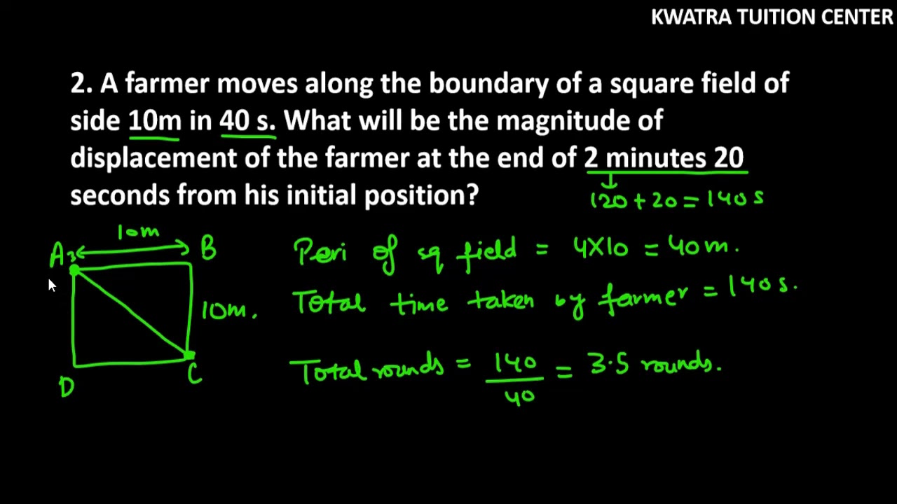 2 A Farmer Moves Along The Boundary Of A Square Field Of Side 10m In 2 A Farmer Moves Along The Boundary Of A Square Field Of Side 10m In