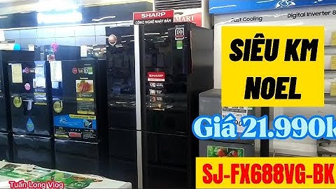 GIẢM GIÁ MÙA NOEL: Tủ Lạnh Sharp SJ-FX688VG-BK 4 cánh, mặt gương 678 lít giá 21.990k tại Eco-mart