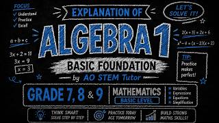 Algebra 1 Made Easy | Basic Foundation of Algebra for Beginners | Grade 7, 8 & 9 Mathematics