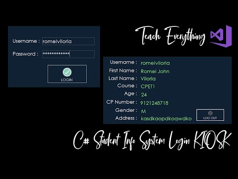 C# Student Info System Login KIOSK Part 1