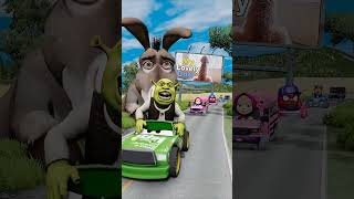Happy &amp; Strange Cars vs Scary Shrek Donkey in BeamNG.drive