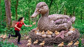 365 Day HARVESTING Wild Chicken, Duck Eggs, Ducks on the Farm to Sell at Village Market | Daily Life