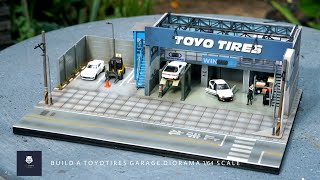 BUILD a GARAGE DIORAMA TOYO TIRES || 1/64 scale for hot wheels