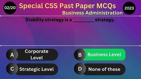 Business Administration - CSS Past Paper MCQs 2023 with Answers | FPSC CSS Aspirant Guide