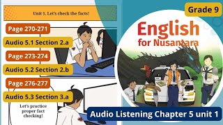Audio Listening Kelas 9 Chapter 5 Audio 5.1, 5.2, 5.3 Page 270 - 277 English for Nusantara