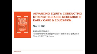 Celebrity Advancing Equity Conducting Strengths-Based Research in Early Care & Education Webinar Profile