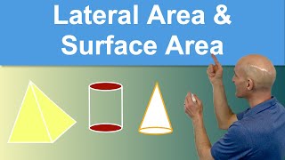 Lateral Area and Surface Area of Cones, Pyramids, Cylinders & Prisms