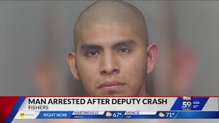 Man arrested after deputy crash by FOX59 News 792 views 2 days ago 1 minute, 48 seconds