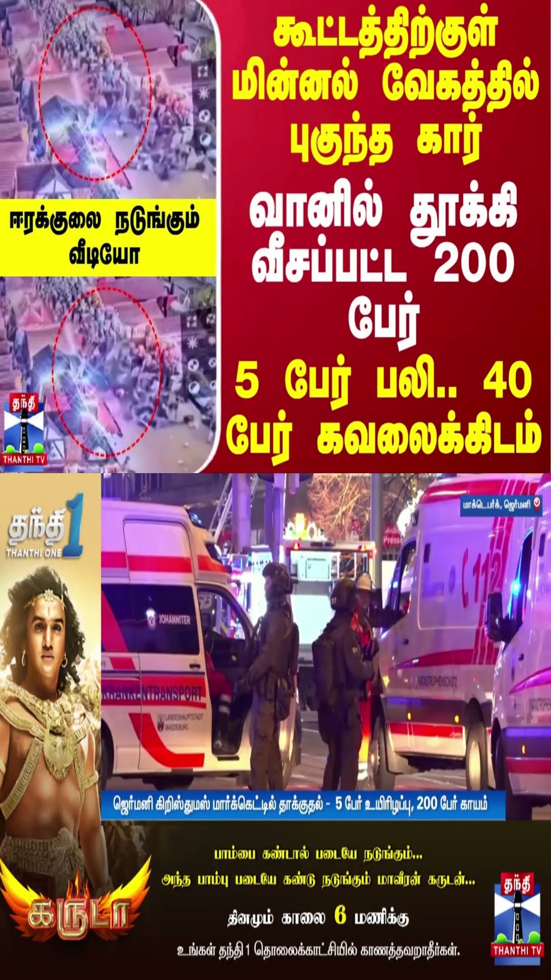கூட்டத்திற்குள் புகுந்த கார்.. வானில் தூக்கி வீசப்பட்ட 200 பேர் - 5 பேர் பலி.. 40 பேர் கவலைக்கிடம்