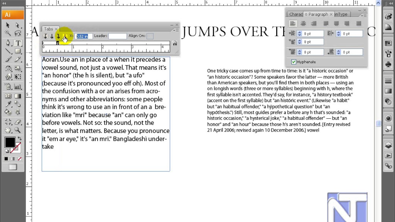 Tab In Illustrator Cs And Cc 09 16 YouTube