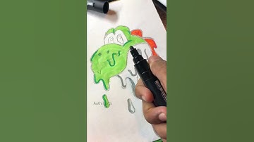 Drawing Yoshi with posca markers! Drip Effect #shorts #subscribe