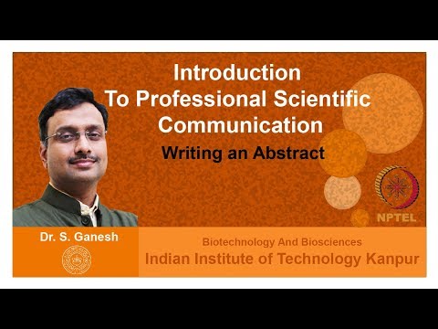 Lecture 8: Writing an Abstract