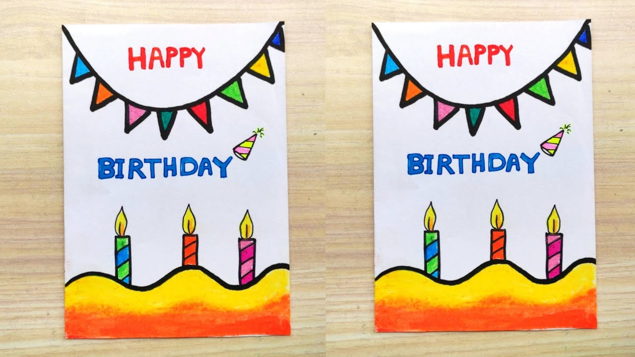 Birthday Card making easy|How to make Birthday Card step by step easily ...