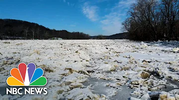 Watch: Drone Video Captures Ice Jam On River In Ohio