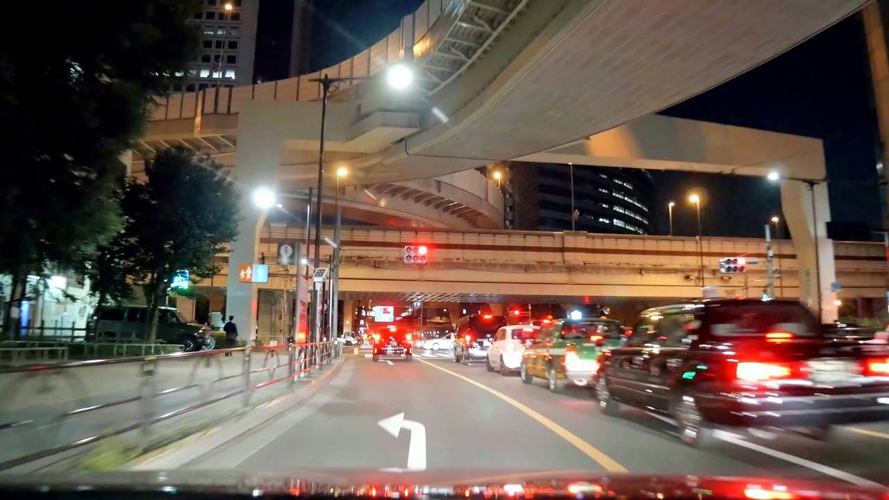 国道20号 甲州街道 下り 初台 - 調布 夜間 [車載動画 2015/10]