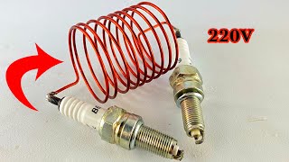 Awesome || How to Make 220v Free Electricity Energy At Home Using Spark Plug 100% #engineering