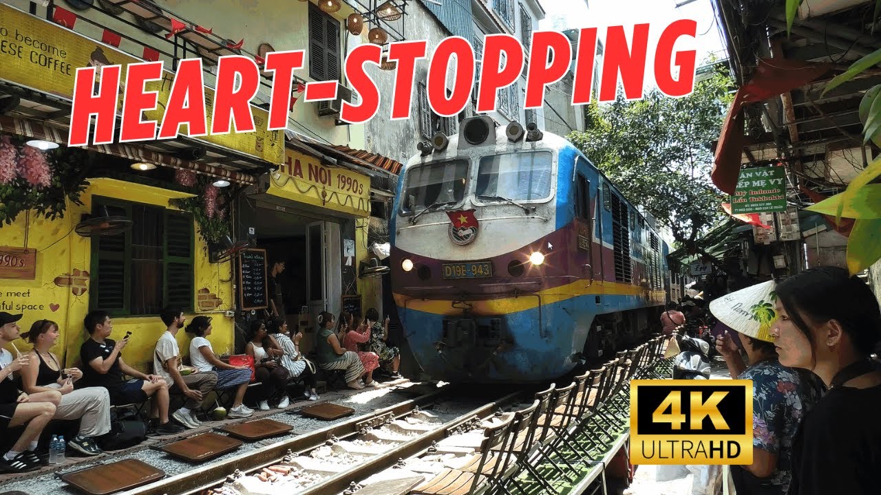 Vietnam’s Craziest Train Streets | The Most Insane Train Ride Through Hanoi Old Quarter