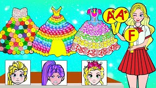 Paper Dolls Dress Up  Costume Rapunzel Candy & Friends Dress Handmade  Barbie Story & Crafts