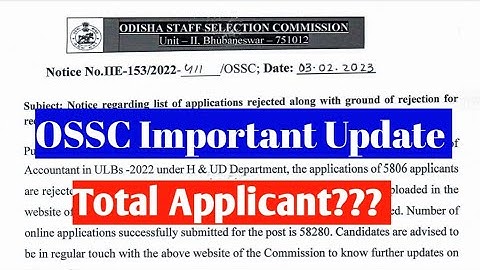OSSC Important Update // Account Total Applicant & Rejection List