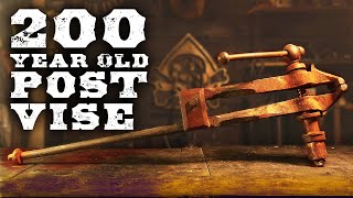 Rusty Gold: 200 Year Old Post Vise Full Restoration | Blacksmith's Leg Vise