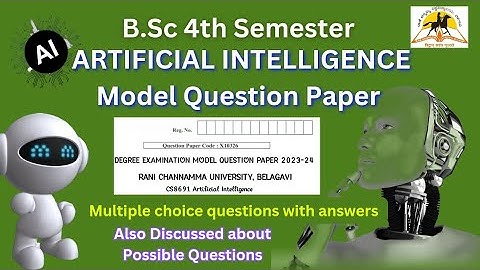 Artificial intelligence 🖥️📲 | Model Question paper | MCQ FORMAT | BSc 4th Semester |  RCUB #NEP 2023
