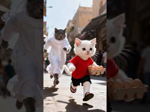 شوف القط مياو عمل إيه لما كرتونة البيض اتكسرت منه النهاية غير متوقعة  قطط  