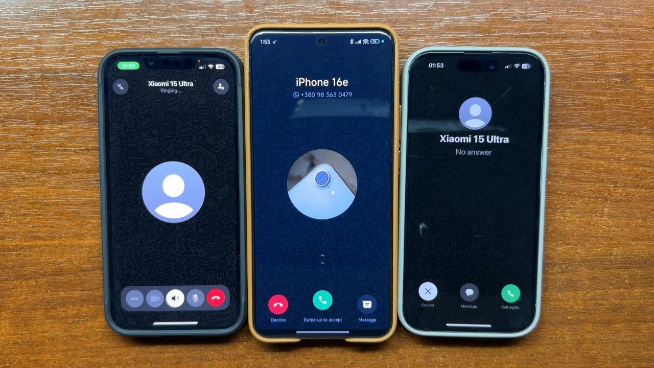 iPhone 16e & iPhone 15 Pro WhatsApp Outgoing Calls to Xiaomi 15U & Samsung S25U via Action Button