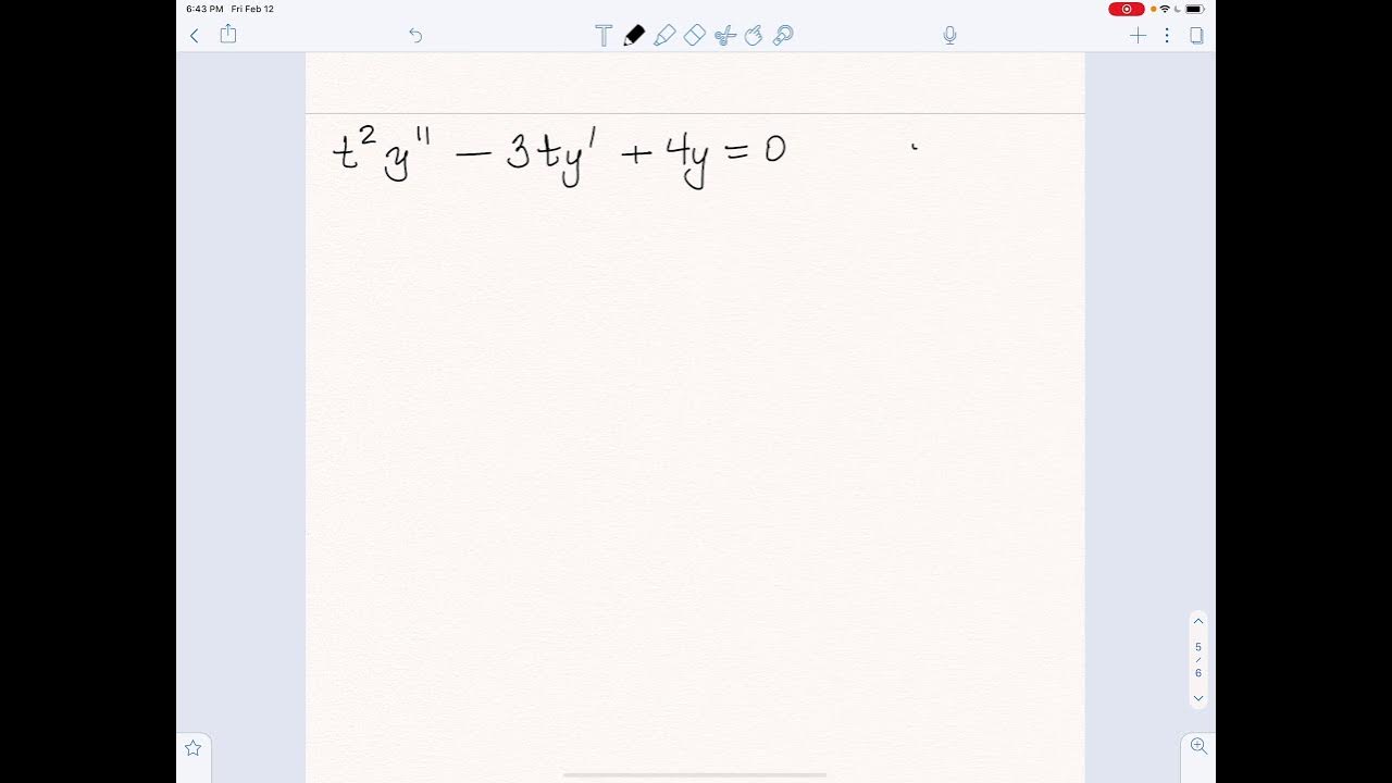 Solving a CauchyEuler DE (Repeated Roots) YouTube