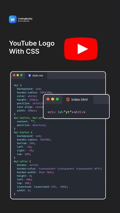 YouTube Logo With CSS #css #csstricks #htmlcss #coding - YouTube