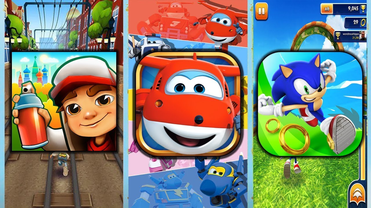 Subway Surfers MOSCOW vs Super Wings Jett Run vs Sonic Dash - Fullscreen Gameplay
