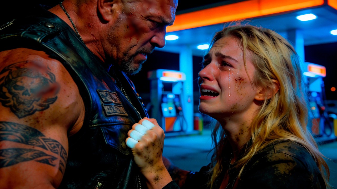 Escaped Girl Grabbed Biker’s Arm at Gas Station “They Make Us Marry Old Men, I’m 18” 800 Angels Came