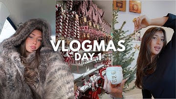 vlogmas day 1❄️✨🕯️christmas shopping, decorating room, m&s haul,