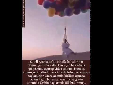 Doğum Gününde Uçan Balonlarla Uçurulan Adam :D :D :) :)