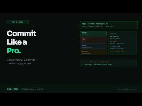 How Pro Developers Write Git Commit Messages | Conventional Commits