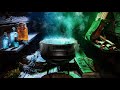 Witchs cauldron halloween ambience  bubbling sounds stirring crackling witch laughs