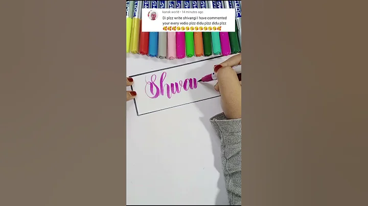 Shivangi 🥰 name calligraphy || doms brush pen calligraphy || calligraphy name writing #shorts