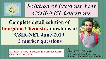 Detail solution of previous year CSIR-NET June-2019 Inorganic Chemistry questions||CSIR-NET