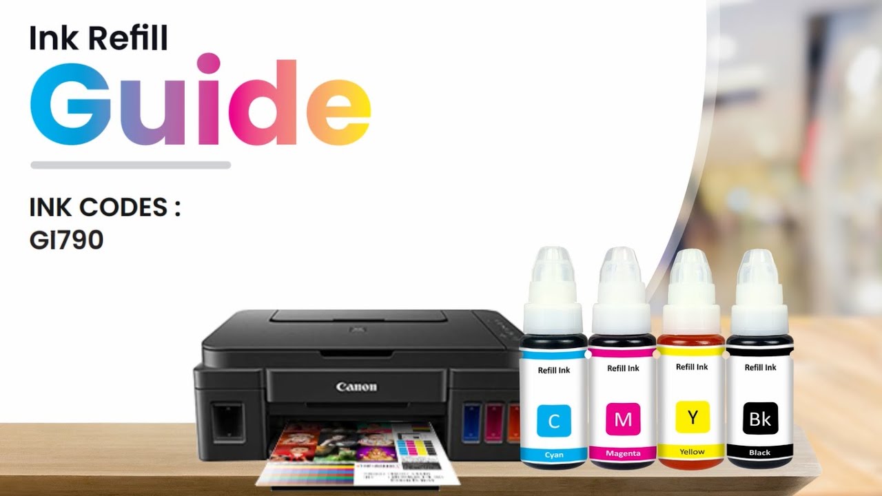 How Refill Canon Printer Ink | Canon GI 790 ink bottle bk/c/y/m | Ink for Canon Ink Tank Printers - YouTube