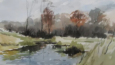 Watercoloring after the artist Edward Wesson