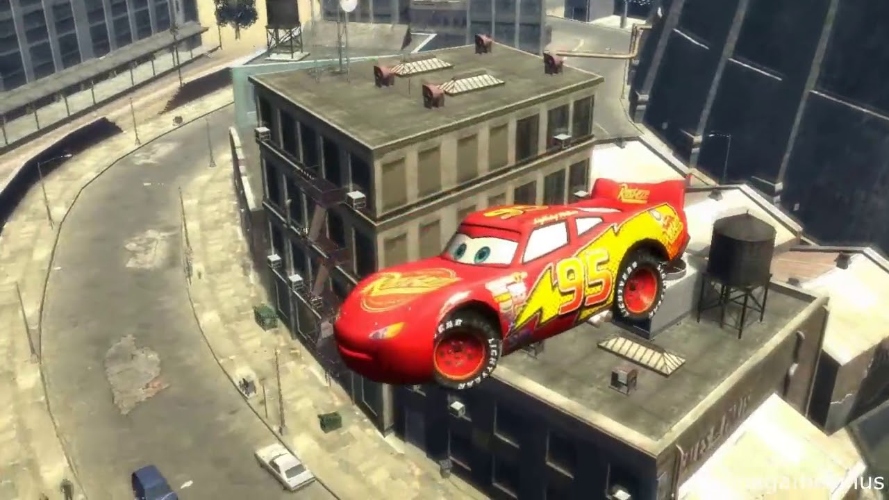 Lightning McQueen and new jumps in game GTA IV car YouTube