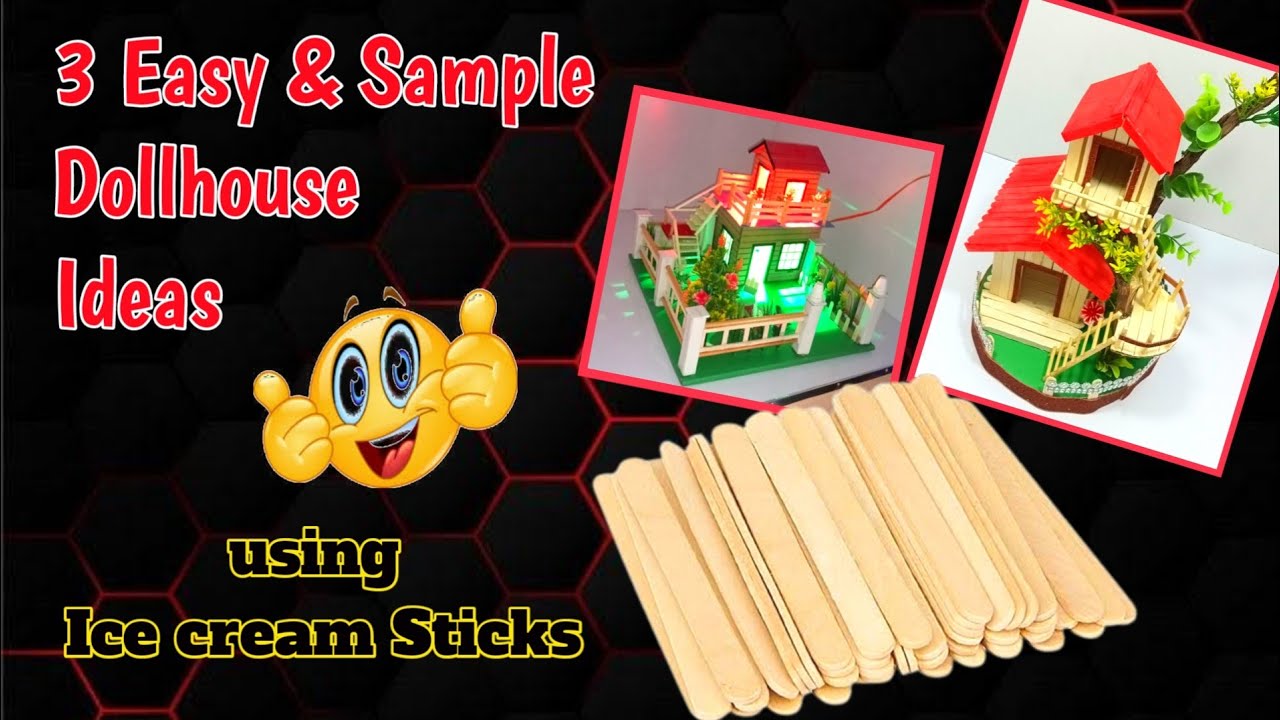 3 Easy & Sample Dollhouses Ideas using Popsicle Sticks /3 awesome craft