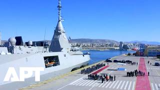 Macron Visits Greek Frigate Kimon With PM Mitsotakis | APT
