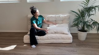 This bean bag sofa bed is so versatile! Unboxing and demo of the MAXYOYO Bean Bag Folding Sofa Bed screenshot 5