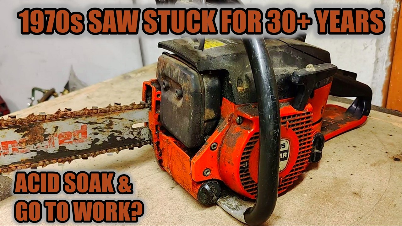 1970s Power Saw Left Stuck For Decades -Citric Acid Rust Removal Test