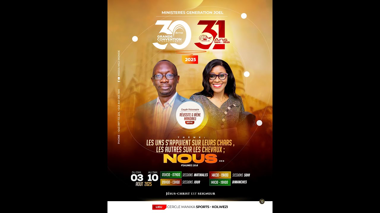 SESSION JOUR,  JOUR 6  30eme GRANDE CONVENTION Ministères Génération Joel