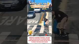 A man's spontaneous reaction upon spotting danger! 🛑 #shortvideos #accident