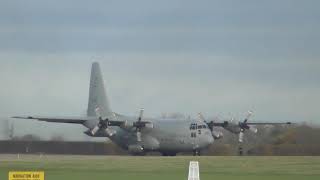 Smokey 84004 Swedish Air Force Lockheed C 130H Hercules taxiing Cambridge UK 18nov21 1239p SVF821